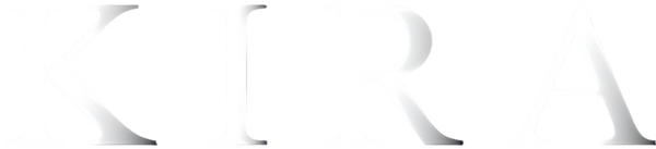 White 'Kira' logo on a white background